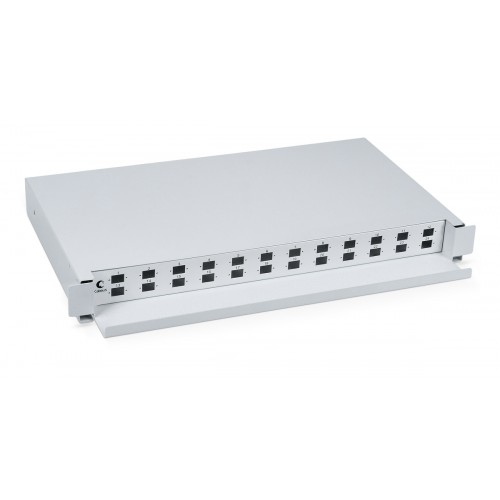 Cabeus ODF-19-24-SC Кросс бокс оптический 19" на 24 SC (LC duplex) со сплайс пластиной, выдвижной (без пигтейлов и проходных адаптеров) ODF-19-24-SC