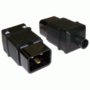 Вилка IEC 60320 C20, 16A, 250V, разборная, черная