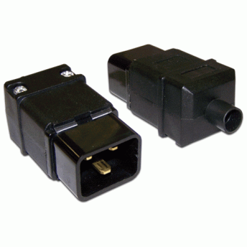 Вилка IEC 60320 C20, 16A, 250V, разборная, черная LAN-IEC-320-C20