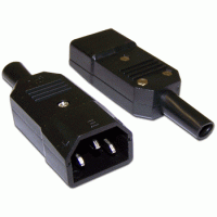 Вилка IEC 60320 C14, 10A, 250V, разборная, черная