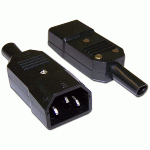 Вилка IEC 60320 C14, 10A, 250V, разборная, черная LAN-IEC-320-C14