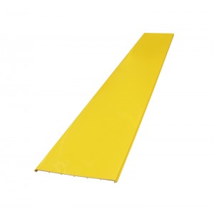 Крышка прямой секция оптического лотка, 100x360 мм, 2 метра, желтая
