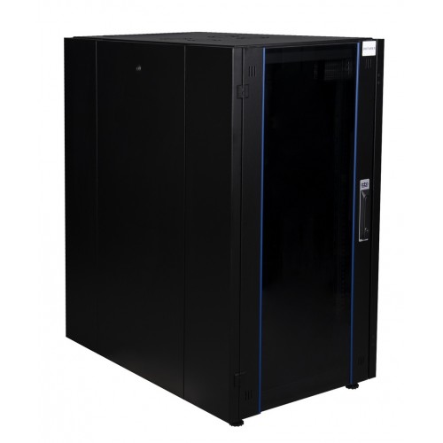 Шкаф напольный 22U Datarex DR-700101 600х600 передняя дверь стекло, задняя стенка металл, черный DR-700101