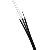 Дроп кабель с тросом 4 волокна OS2  универсальный  FRP, нг(А)-HF, черный