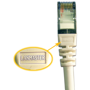 Патч-корд RJ45 кат 5Е FTP шнур медный экранированный LANMASTER 1.5 м белый