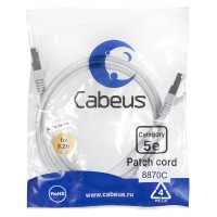 Cabeus PC-FTP-RJ45-Cat.5e-1m-LSZH Патч-корд F/UTP, категория 5е, 2xRJ45/8p8c, экранированный, серый
