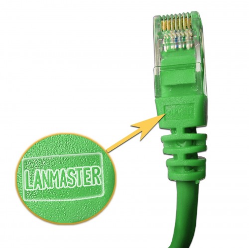 Патч-корд RJ45 UTP кат 5Е шнур медный LANMASTER 10.0 м зеленый LAN-45-45-10-GN