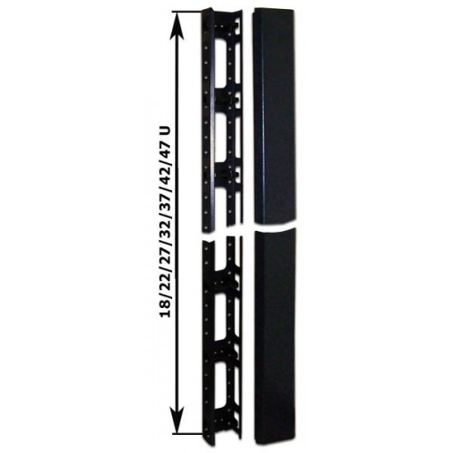Кабельный органайзер вертикальный, 42U, для шкафов Business шириной 800 мм, металл, черный TWT-CBB-ORG42U