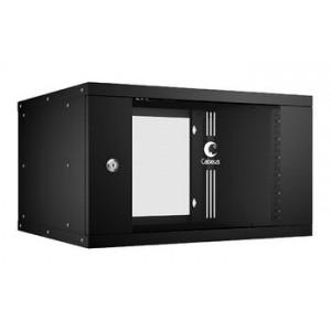 Cabeus WSC-05D-6U55/45-BK Шкаф настенный 6U 19" 550x450 дверь стекло, черный 10172c