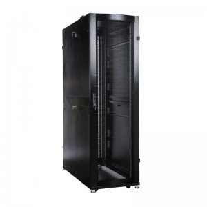 Шкаф 42U ЦМО серверный 19 " ПРОФ напольный 600x1000 дверь перфор. 2 шт., черный, в сборе
