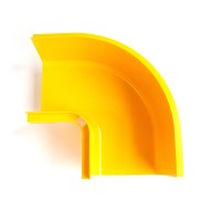 Горизонтальный поворот 90° оптического лотка 240 мм, желтый