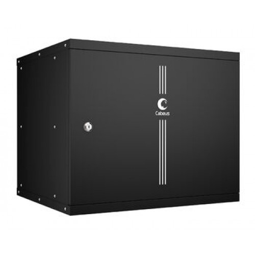 Cabeus WSC-05D-9U55/45m-BK Шкаф телекоммуникационный настенный 19" 9U, серия LIGHT разборный, дверь металл, цвет черный 10177c WSC-05D-9U55/45m-BK