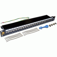 Патч-панель экранированная 19" 24 порта RJ45 FTP, кат.6, 1U LANMASTER 