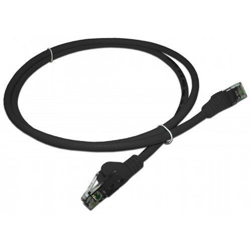 Патч-корд RJ45 UTP кат 5e шнур медный LANMASTER 10.0 м LSZH черный LAN-PC45/U5E-10-BK