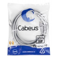 Cabeus PC-FTP-RJ45-Cat.5e-5m-LSZH Патч-корд F/UTP, категория 5е, 2xRJ45/8p8c, экранированный, серый