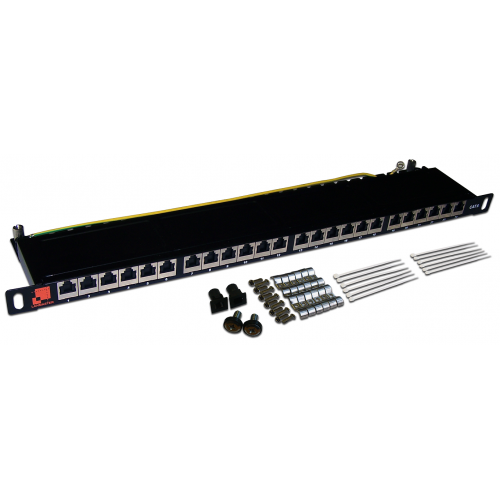 Патч-панель 19 " LANMASTER компактная 24 порта, STP, кат. 6, 0.5U LAN-PPC24S6