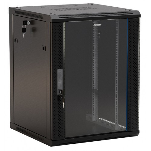 Шкаф напольный 19" 12U, 650x600х600мм, стеклянная дверь с перфор., с возможностью установки на ножки TWB-FC-1266-GP-RAL9004