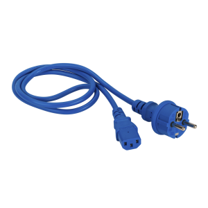 Шнур питания C13-Schuko прямая, 3х0.75, 220В, 10А, синий, 5 метров LAN-PP13/SH-5.0-BL