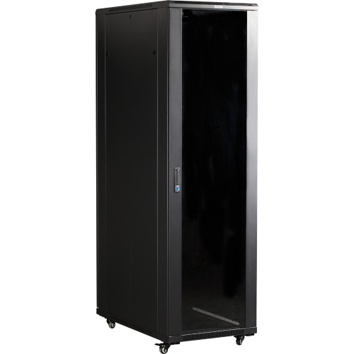 Шкаф серверный 27U 600x1000 19" TWT, черный, передняя дверь стекло, задняя дверь распашная металл TWT-CBB-27U-6x10-G1