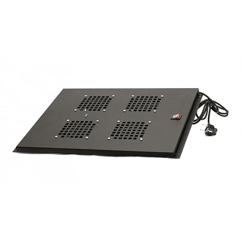 Вентиляторный блок потолочный 4 элемента для напольных шкафов MDX  глубиной 800мм, черный MDX-FAN4/800