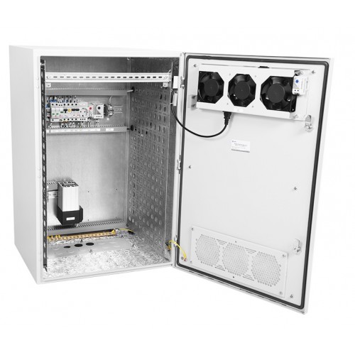 Шкаф уличный всепогодный 19" настенный укомплектованный 18U (Ш600хГ300), комплектация T1-IP54  ШТВ-Н-18.6.3-4ААА-Т1