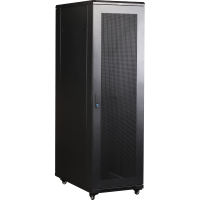 Шкаф серверный 18U 600x1000 19" TWT, черный, передняя дв. перфорир., задняя дв. распашная перфорир.