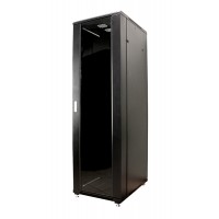 Шкаф 19" 42U 600x1000 напольный серверный MDX-R-42U60-100-GS-BK , передняя дверь со стеклом, задняя 