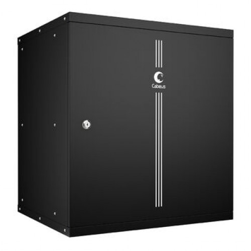 Cabeus WSC-05D-12U55/45m-BK Шкаф телекоммуникационный настенный 19" 12U, серия LIGHT разборный, дверь металл, цвет черный 10182c WSC-05D-12U55/45m-BK