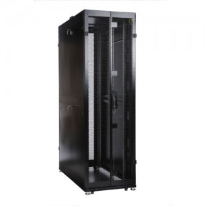 Шкаф 42U ЦМО 19 " телекоммуникационный напольный 600x1000 дверь перфорированная 2 шт., цвет чёрный
