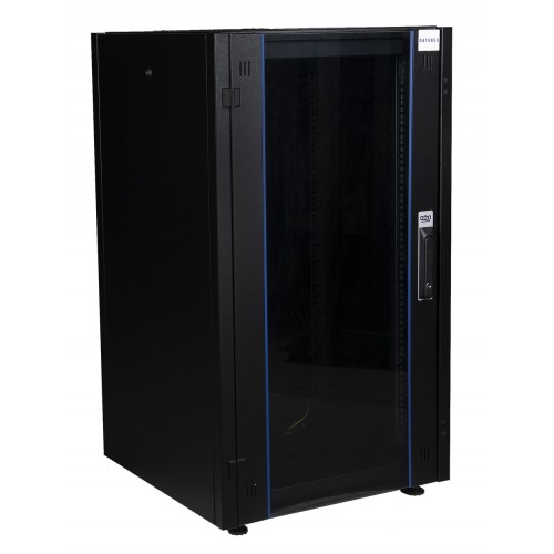 Шкаф напольный 20U Datarex DR-700011 600х800 передняя дверь стекло, задняя стенка металл, черный DR-700011