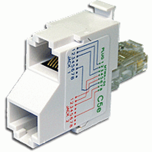 T-адаптер, 2 компьютерных порта TWT-T-E2-E2