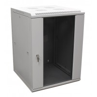 Шкаф 19" 15U настенный, 600 мм, дверь стекло, серый MDX-SH-15U60-60-GS-GY