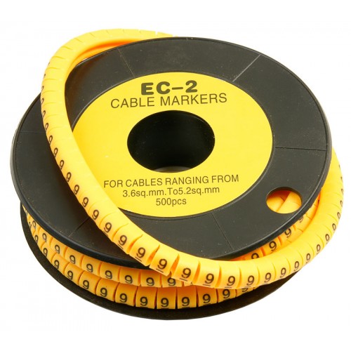 Cabeus EC-2-9 Маркер для кабеля д.7.4мм, цифра 9 EC-2-9