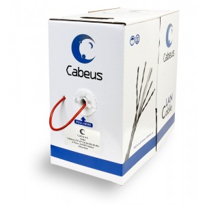 Cabeus UTP-4P-Cat.5e-SOLID-RD Кабель витая пара U/UTP кат5e 4 пары 4x2x0,50 красный 305м