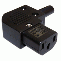 Вилка IEC 60320 C13, 10A, 250V, угловая, разборная, черная