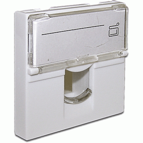 Вставка 45x45 на 1 модуль, со шторкой и увеличенным окном маркировки, белая LAN-SIP-23L-WH