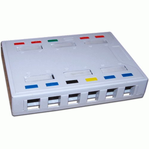 Коробка настенная на 12 кейстоунов, белая LAN-MB-12K-WH