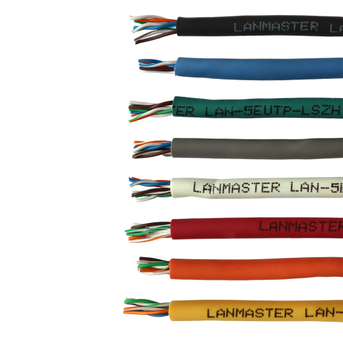 LSZH кабель витая пара cat5e 4х2х0.50 LANMASTER синий LAN-5EUTP-LSZH-BL 305 м