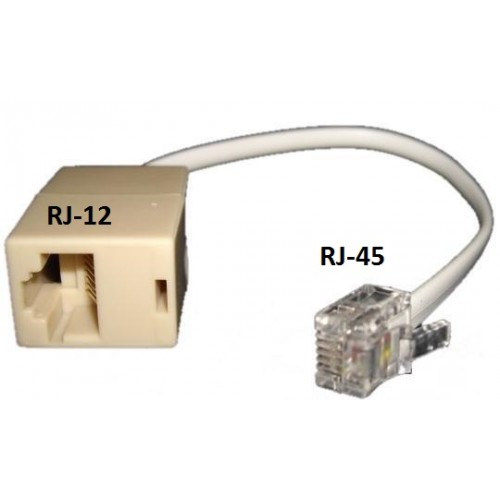 Переходник с порта RJ-45 на порт RJ-12, 10 см TWT-AD4512-L