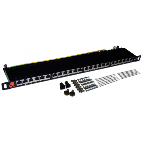 Патч-панель 19 " LANMASTER компактная 24 порта, STP, кат. 6A, 0.5U LAN-PPC24S6A