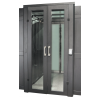 Распашная дверь коридора 1200 мм для шкафов LANMASTER DCS 42U, стекло,  key-card замок