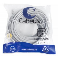 Cabeus PC-UTP-RJ45-Cat.5e-20m Патч-корд U/UTP, категория 5е, 2xRJ45/8p8c, неэкранированный, серый