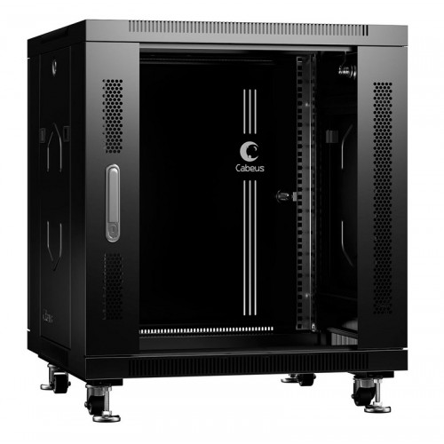 Cabeus Шкаф 19" 12U напольный телекоммуникационный 600x800 черный, разборный, дверь стекло SH-05C-12U60/80-BK