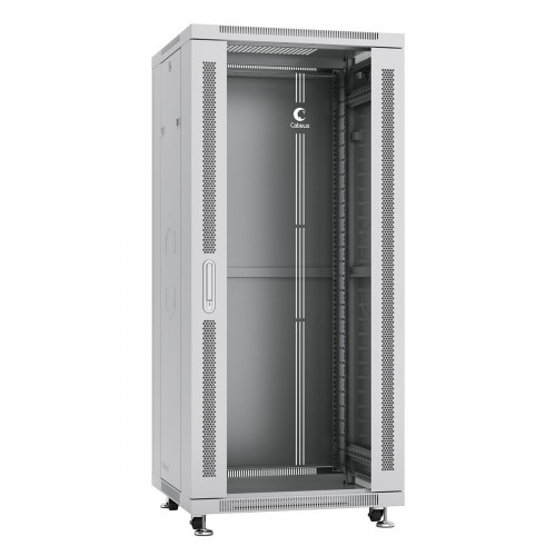 Cabeus Шкаф 19" 27U напольный телекоммуникационный 600x600 серый, разборный, дверь стекло SH-05C-27U60/60