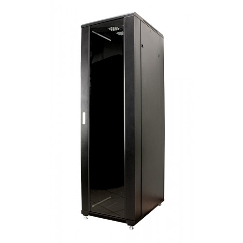 Шкаф серверный 19" 42U 600x800, передняя дверь со стеклом, задняя сплошная металл, ножки, черный MDX MDX-R-42U60-80-GS-BK