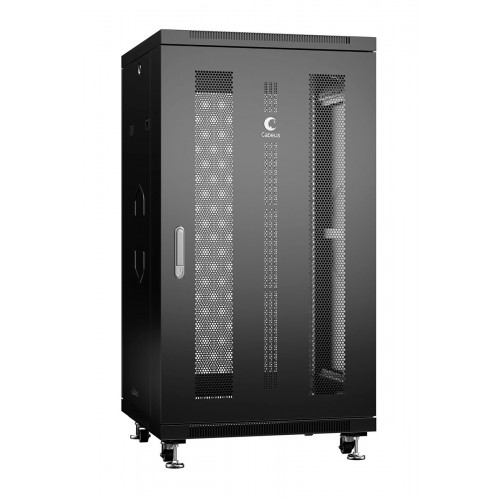Cabeus ND-05C-22U60/80-BK Шкаф 22U телекоммуникационный 19" напольный 600x800 перфорированные двери, цвет черный ND-05C-22U60/80-BK 8563c