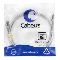 Cabeus PC-FTP-RJ45-Cat.5e-1.5m Патч-корд F/UTP, категория 5е, 2xRJ45/8p8c, экранированный, серый,PVC