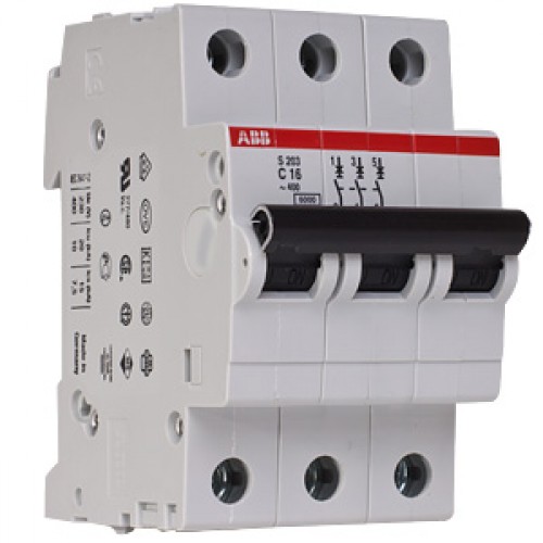 Автоматический выключатель ABB STOS203 C16 3п 16А  6кА (2CDS253001R0164) 2CDS253001R0164