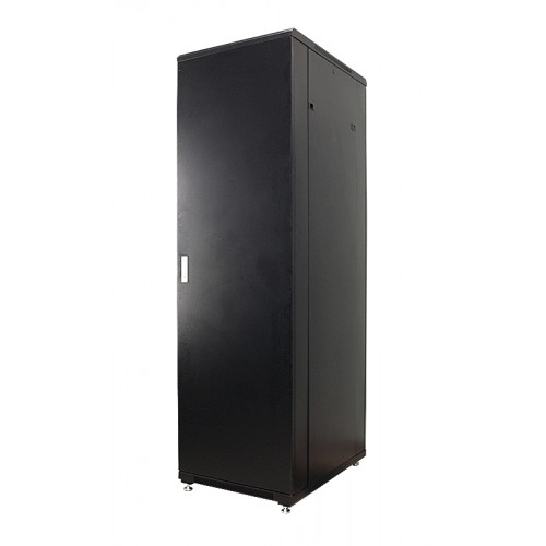 Шкаф серверный MDX 42U 600x1000, передняя и задняя дверь сплошная металл, ножки, черный MDX-R-42U60-100-SS-BK