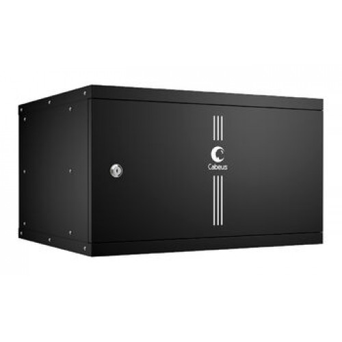 Cabeus WSC-05D-6U55/45m-BK Шкаф телекоммуникационный настенный 19" 6U, серия LIGHT разборный, дверь металл, цвет черный 10174c WSC-05D-6U55/45m-BK